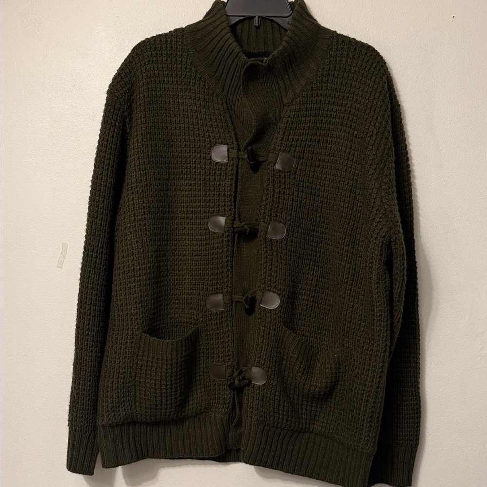 Eddie Bauer Dark Green Cardigan with Toggle Closures